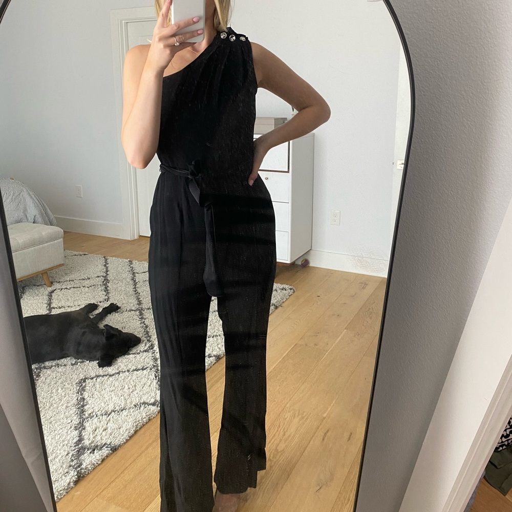 NWT Formal Romper, Black, One Shoulder